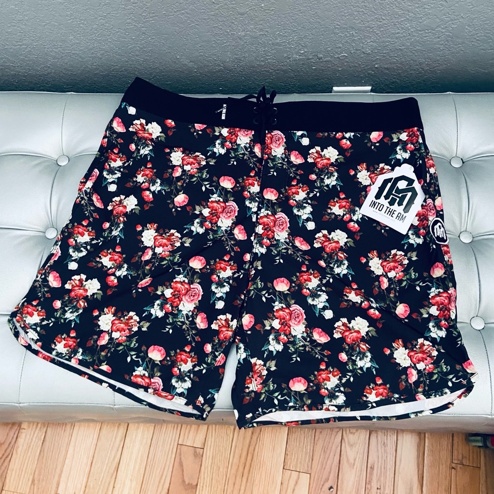 NEW Into the AM Floral Athletic Swim Trunks Shorts